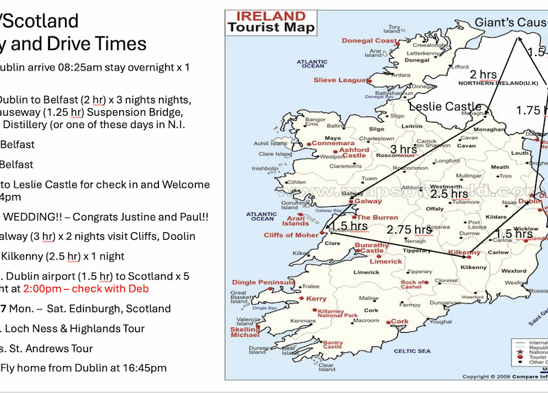 15 Days in Ireland, Northern Ireland and Scotland